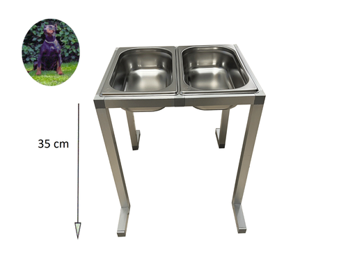 Hovico Futternapf Für Hunde – Edelstahlschale Mit Wasserspender – Abnehmbar, Rutschfest – Farbe Rose