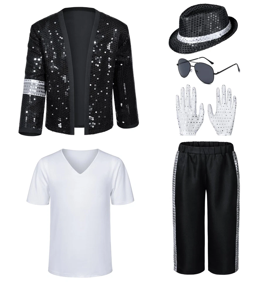 Disfraz de baile para niños años 80 90 para Halloween, disfraces y actuaciones escénicas 8-10 Foto 2 de 4