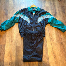 Vintage Never Worn Nike Colorblock Tracksuit Full Zip Black/Green Men s L