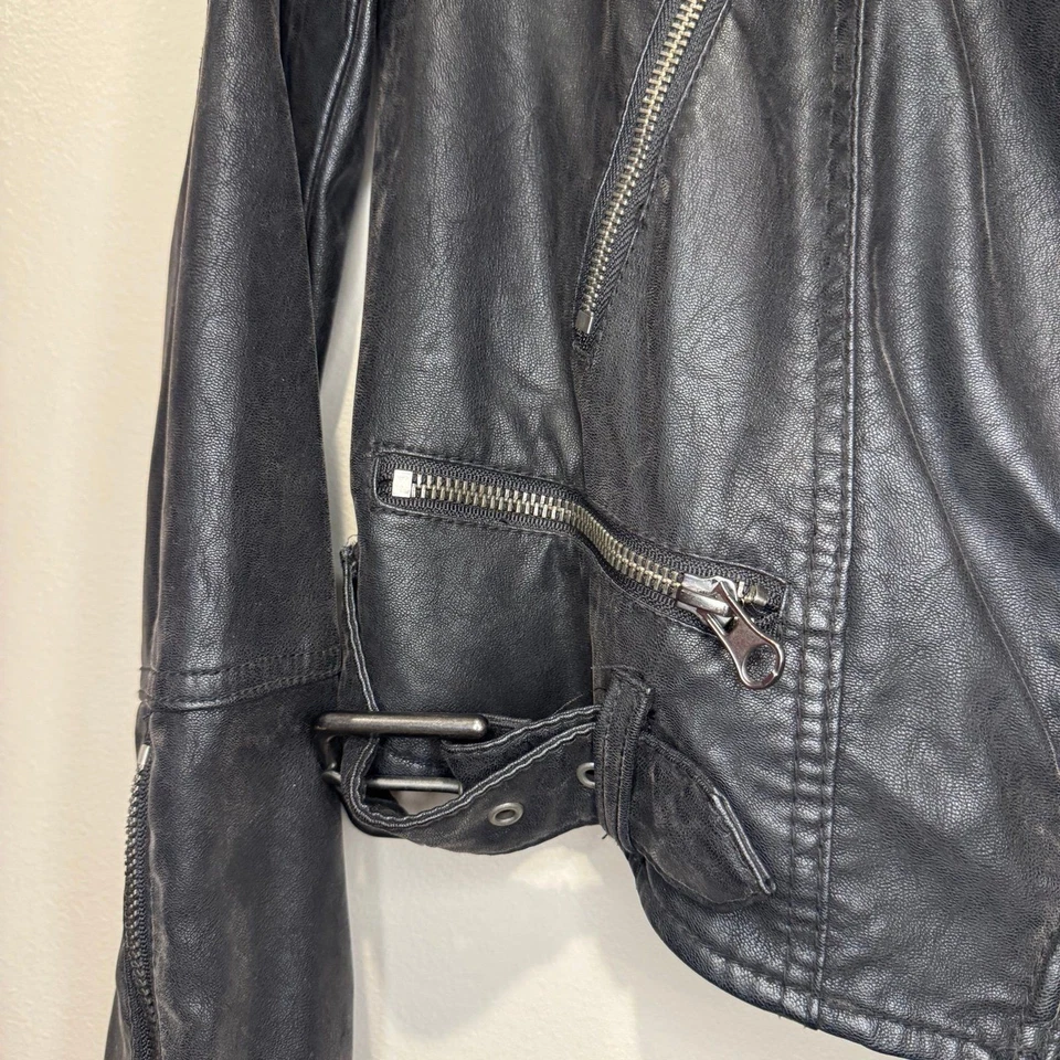 Free People We The Free Heartbreaker moto imitación cuero chaqueta XS F13-40 Foto 4 de 4