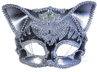 Rubies Strass Katzenmaske Erwachsene Fancy Dress Maske Schwarz Katze Halloween