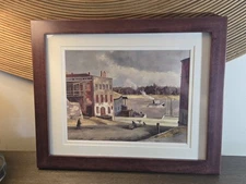 Antique Andree Ruellan Harbor Scene American Industrial Print Art Paper c1930's