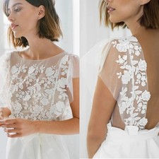 Lace Top Appliques Sleeveless Plus Size Wedding Dress Topper Jacket for Bride