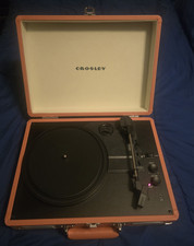 Crosley CR8005D-TO Pink Portable Suitcase Record Player 33/45 RCA Headphone
