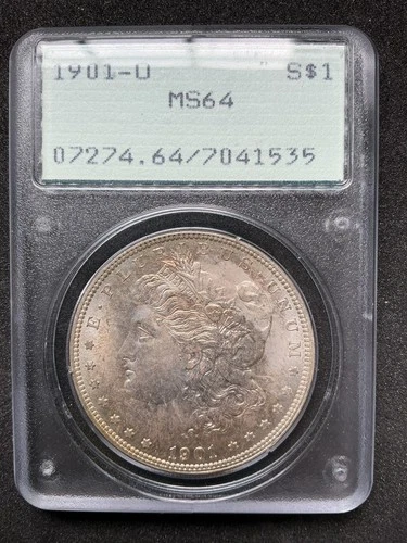 1901 O Morgan Dollar PCGS MS64 Rattler Holders