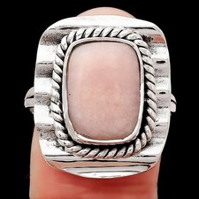 Natural Pink Opal - Australia 925 Sterling Silver Ring s.8.5 Jewelry R-1212