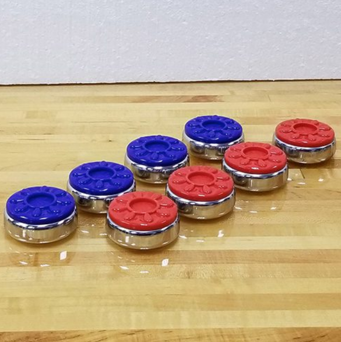 Disques De Shuffleboard Sportcraft – Lot De 8 Pucks Rouges Et Noirs – Vintage