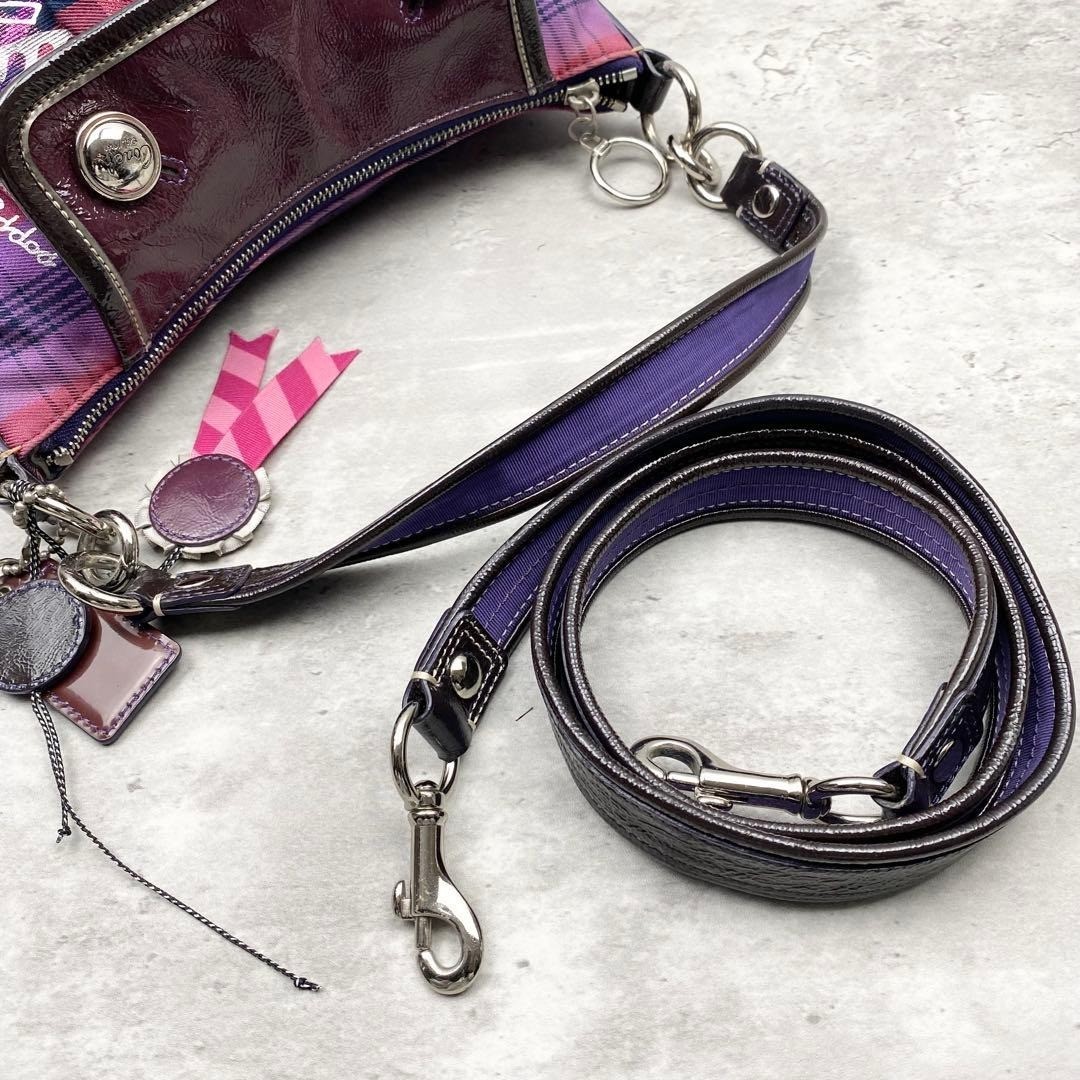 RARE COACH POPPY Plaid Y2K Crossbody Shoulder Bag Pink Purple