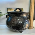 Vintage McCoy 7531 Bean Pot Cookie Jar Cauldron Bronze Hammered Stoneware