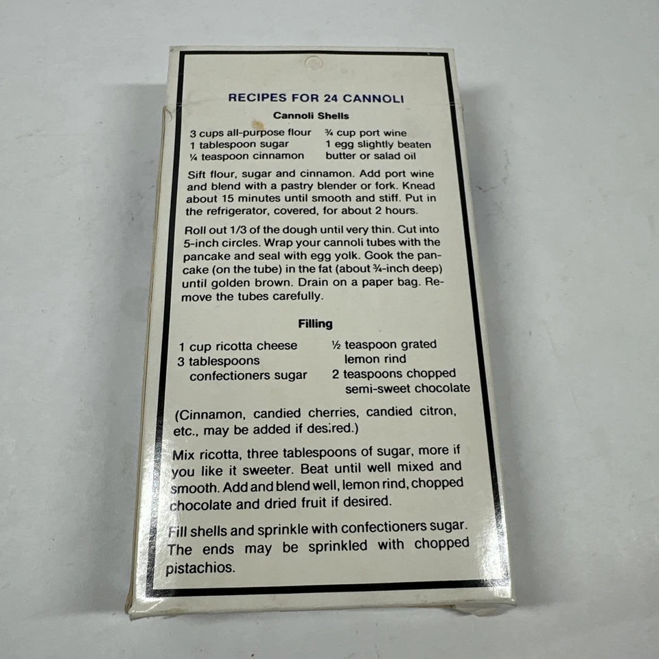 Vintage Cannoli Forms Made In Hong Kong "Cookin' The American Way" Unused In Box - Image 4 of 4