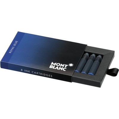 Montblanc Royal Blue Ink Cartridge Refills, Fine Point, 8-Pack (105193)