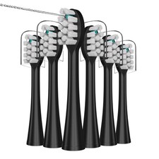 Replacement Flossing Toothbrush Heads with Covers 1 Count Pack of 6 , Black
