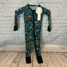 Kiki + Lulu Spooky Mansion Bamboo Zip Romper Sz: 2T NWT