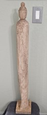 Vtg Handcraved Wooden Standing Buddha 37" Tall
