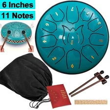 Steel Tongue Drum 11 Notes 6 Inch Rain Drum with Bag Meditation Yoga Steel Drum