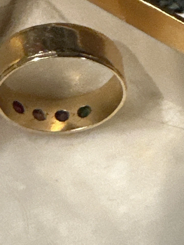 Gleamlight 14K Gold Multi Gemstone Band Ring Pink Purple Green Tourmaline Sz 7 - Image 3 of 4