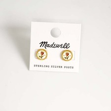 10mm MadeWell Round Button Stud Earrings Gift Retro Women Party Vacation Jewelry