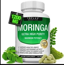 90 Moringa Leaf Powder Capsules.Pure,Vegan,Weight Loss Superfood 1200 Mg