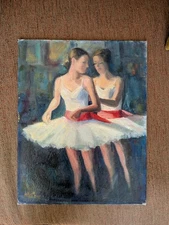 CONNIE MCCOY PAINTING CALIFORNIA IMPRESSIONIST PORTRAIT FEMALE LISTED BALLERINAS