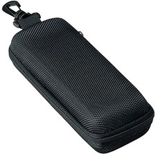 M-world Men's Urethane Semi-Hard Glasses Case W/Zipper Closure  Hook Square