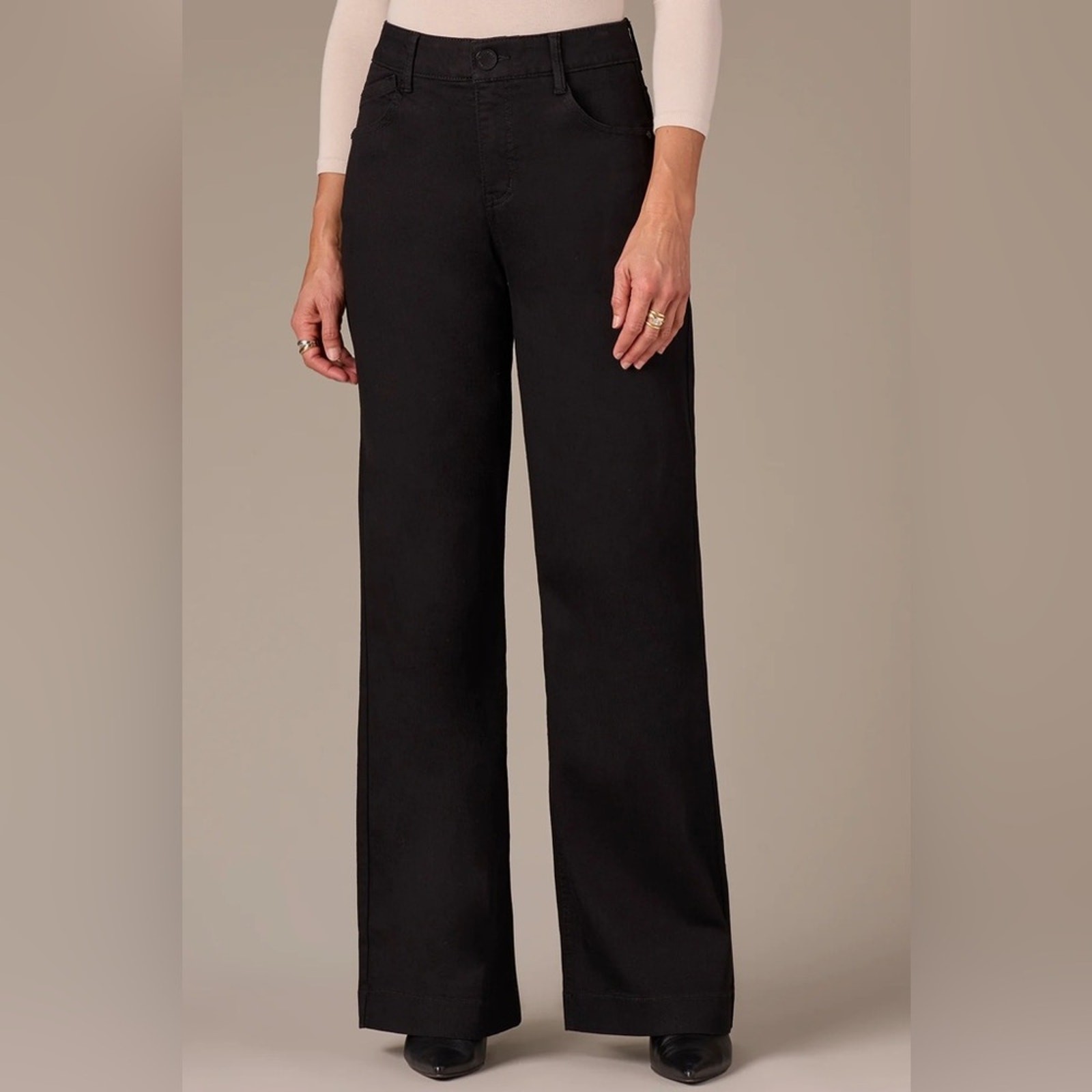Wit & Wisdom Sam High Rise Ab-Solution Wide Leg Jeans Black NWT - Size 12