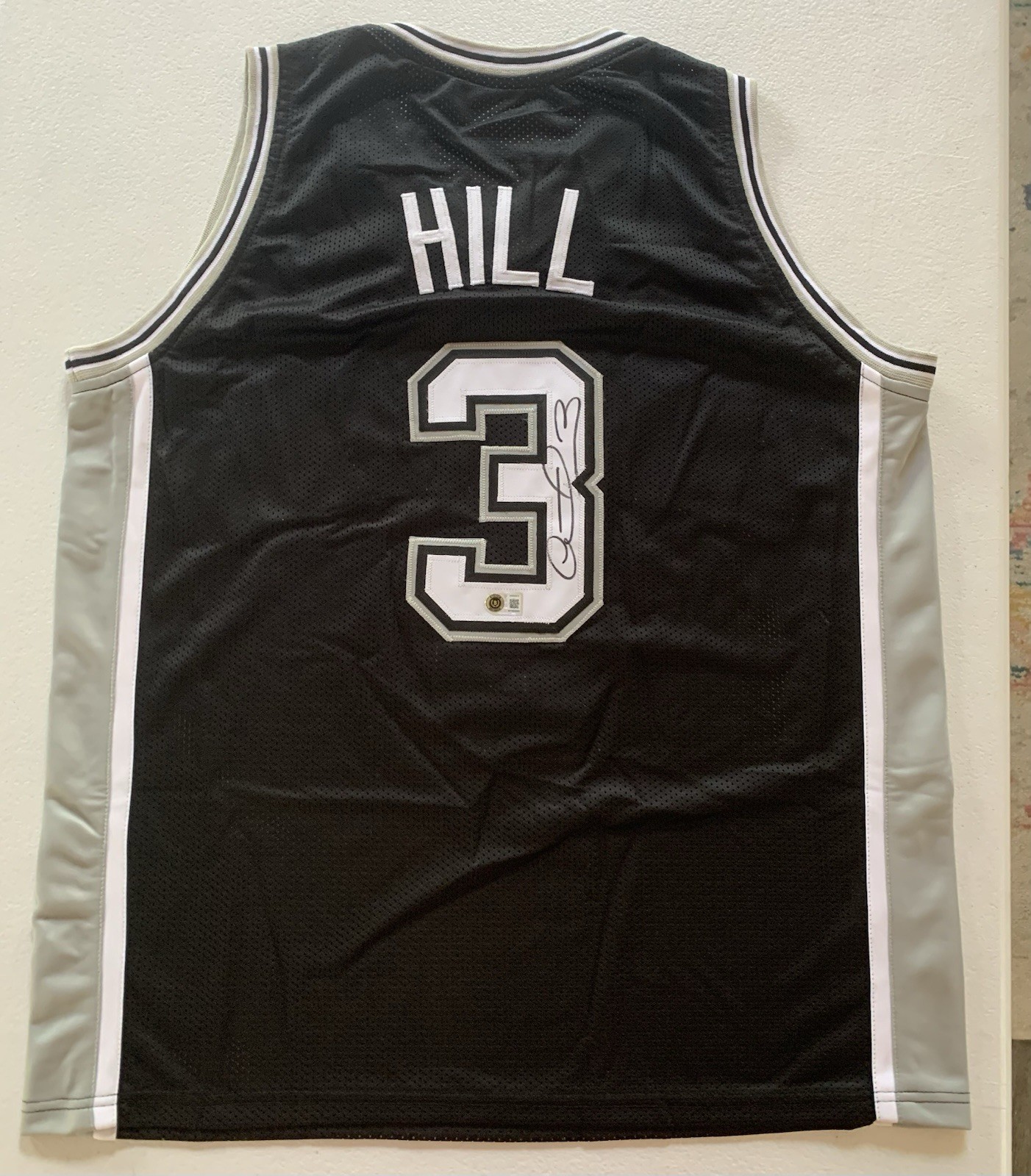 George Hill Signed Autographed Custom San Antonio Jersey Spurs Beckett