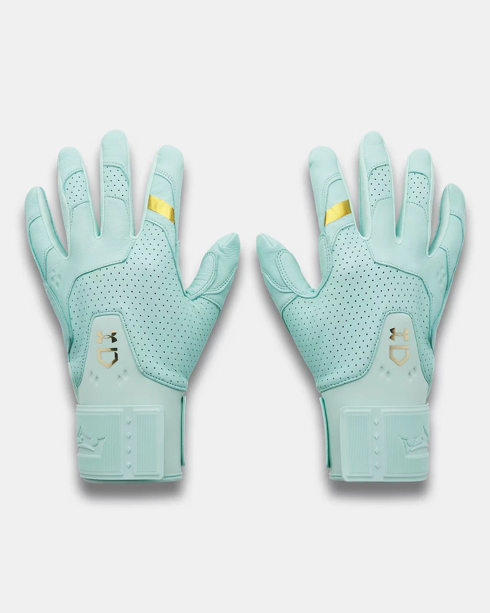 Guantes de bateo de béisbol Under Armour Yard Pro para hombre talla mediana verde aguamarina