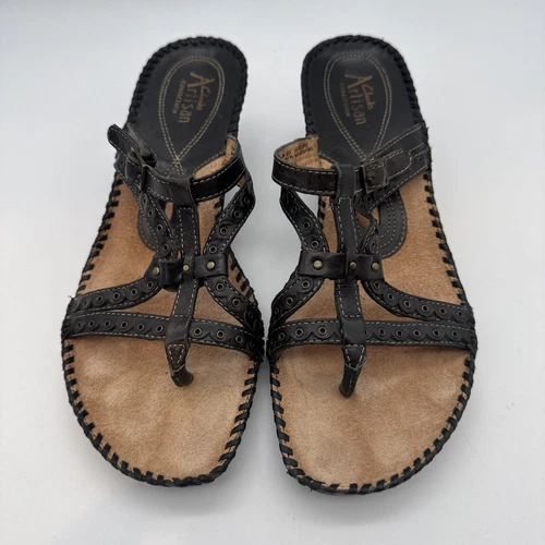 Sandali infradito Clarks Artisan Collection pelle marrone tessuto donna taglia 7 M