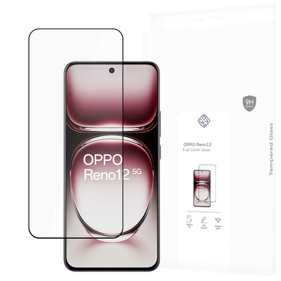 Panzerfolie Schutzglas OPPO Reno12 Displayschutz - Cazy - Schwarz