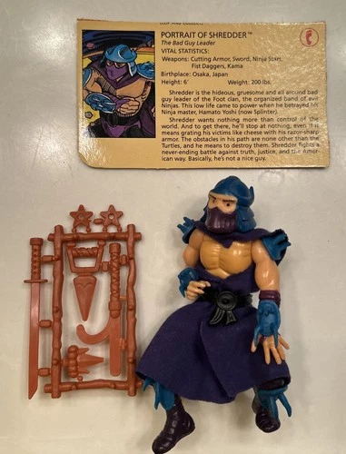 Shredder Hard Head 100% Complete Teenage Mutant Ninja Turtles Playmates 1988