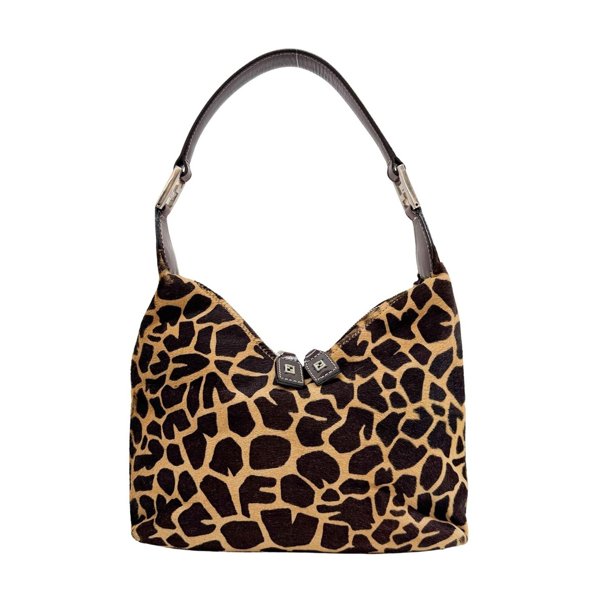 FENDI Brown Giraffe Print Pony Hair Shoulder Bag | eBay