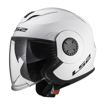 LS2 Verso Solid Gloss White Open Face Street Motorcycle Helmet Adult Size XS