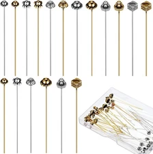 60 Pieces Jewelry Head Pins Mixed Color Alloy As the Picture Shown 