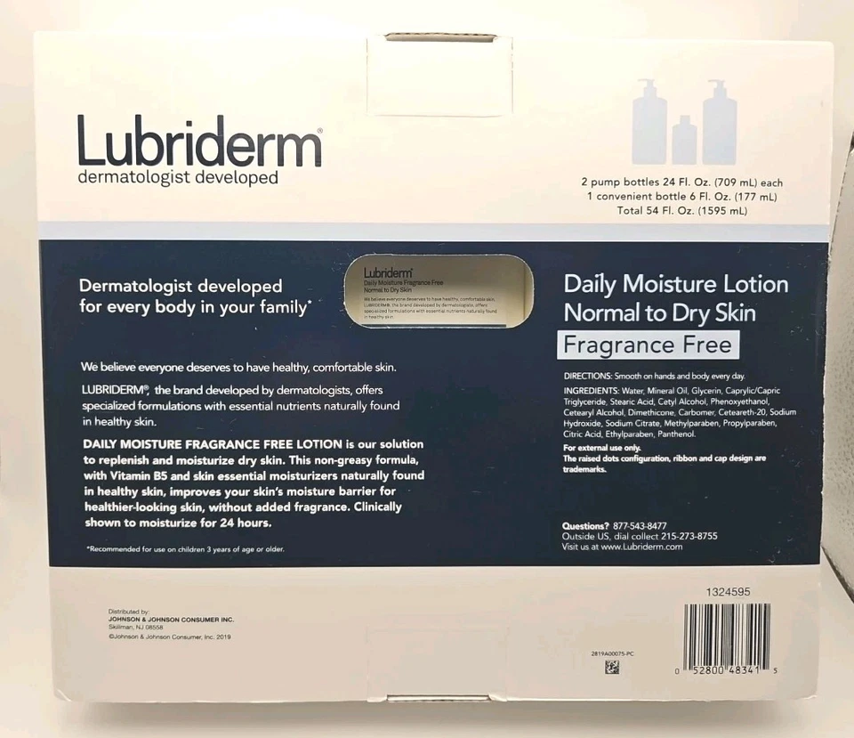 Paquete de 3 cremas hidratantes diarias de 18 fl oz sin fragancia con vitamina B5 NUEVO Foto 2 de 2