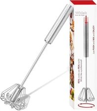 Stainless Steel Hand Mixer Egg Beater - 12 inch Semi-Automatic Whisk