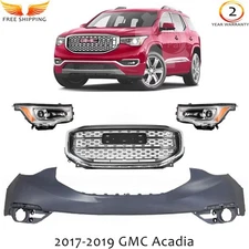 Front Bumper Cover Paintable & Grille Assembly For 2017-2019 GMC Acadia