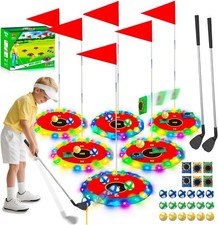 VATOS 2-in-1 Light up Golf for Kids- Golf Chipping Game  Bean Bag Toss with 6 L