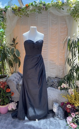 Ladies Dress Formal Occasion Gun Metal Grey Pleated with Shawl Size 14 UK - Picture 4 of 18