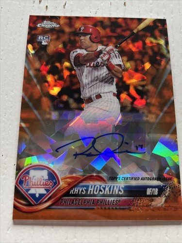Rhys Hoskins [Orange] #AC-RH 2018 Topps Chrome Sapphire Rookie Autographs card