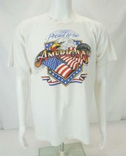 VTG 1991 New Life Proud To Be American T-Shirt Made in USA White Men's XL