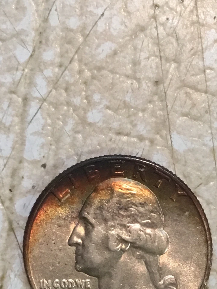 23 WASHINGTON QUARTERS 3 SILVER WW2 TONED GOLD RED BLUE 1941 1944 1953 & PAPER - Image 4 of 4