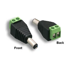 Kentek CCTV DVR Security Camera DC Power Male Terminal Block 5.5x2.1 mm Blk