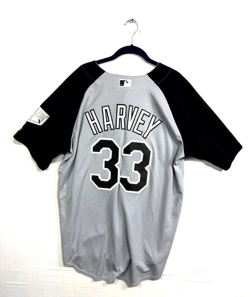 Camisa base Majestic Cool para hombre grande gris negra Harvey #33 equipo de los Yankees de Nueva York Foto 2 de 4