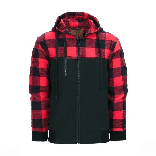 Lumbershell Lumberjack Softshell Jacket Olive Red Black Checked Plaid - Picture 7 of 15
