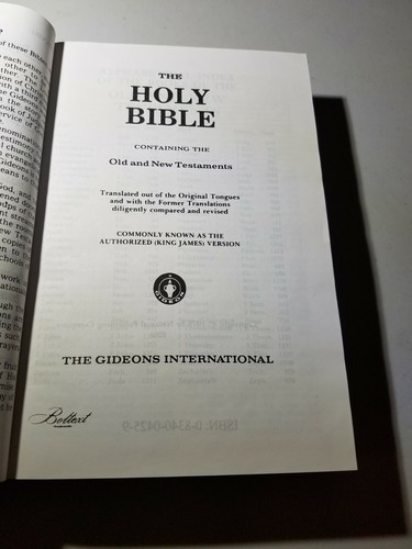Holy Bible By Gideons Authorized King James Version 1978 Hardcover Bold Text - Picture 2 of 7