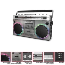 ION Retro Glow™ Wireless Translucent Boombox with 10-Hour Battery