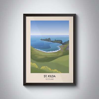 St Kilda Schottland Reiseposter
