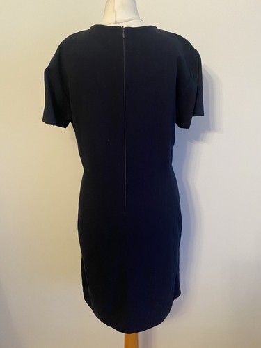 Clifford michael dress size 8 navy blue vintage pencil 100% wool shirt sleeves - Picture 6 of 12