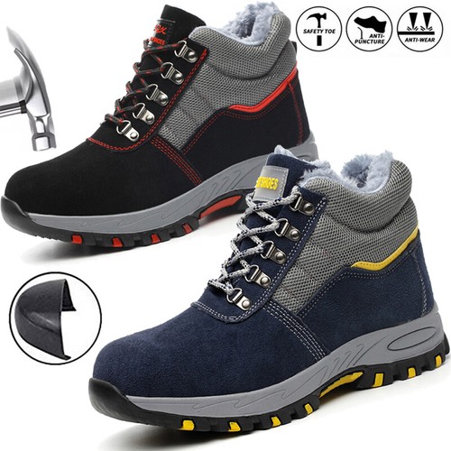 Mens Winter Safety Work Shoes Warm 