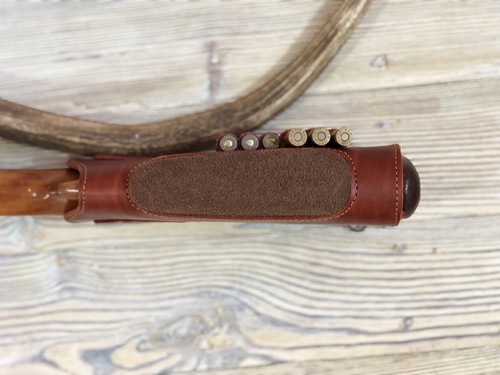 Leather Rifle Buttstock Cover Butt Stock Holder Cheek Rest - Long Range Shooting - Picture 5 of 17